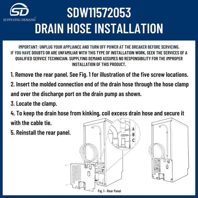 Alt view image 3 of 7 - W11572053 W10217945 Ice Maker Drain Hose Replaces W11766555