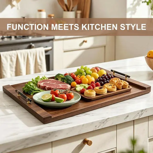 Alt view image 7 of 7 - Noodle Board Stove Cover w/Handles, for Gas & Electric Stoves | Expands counter space, multi-use sink cover & tray, farmhouse decor, anti-crack build, for home kitchens & RVs
