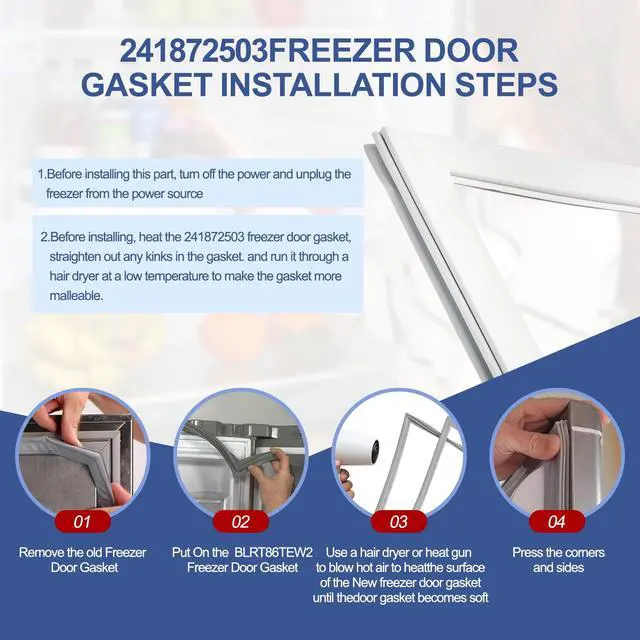 Alt view image 5 of 6 - 241872503 Refrigerator Door Gasket, Door Gasket Refrigerator Replacement | Compatible with Kenmore,Crosley, Door Gasket Freezer, Replaces 240370905, 240514605, 240542103