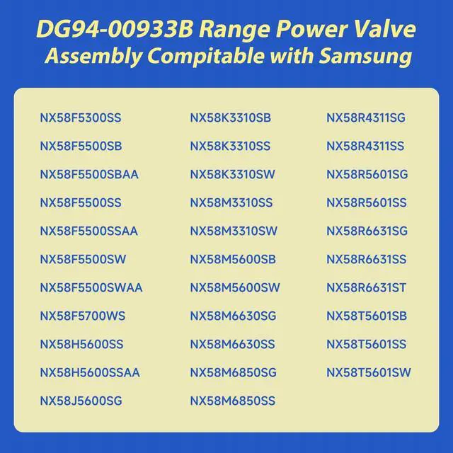Alt view image 5 of 7 - Upgraded DG94-00933B DG94-00933A Range Surface Burner Valve Rear Compatible with Samsung NX583G0VBSR NX58F5700WS NX58R5601SS NX58T5601SS, 12000 BTU Range/Stove/Oven Surface Burner Valve