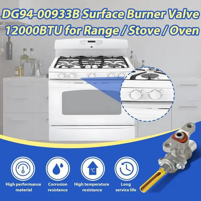 Alt view image 6 of 7 - Upgraded DG94-00933B DG94-00933A Range Surface Burner Valve Rear Compatible with Samsung NX583G0VBSR NX58F5700WS NX58R5601SS NX58T5601SS, 12000 BTU Range/Stove/Oven Surface Burner Valve