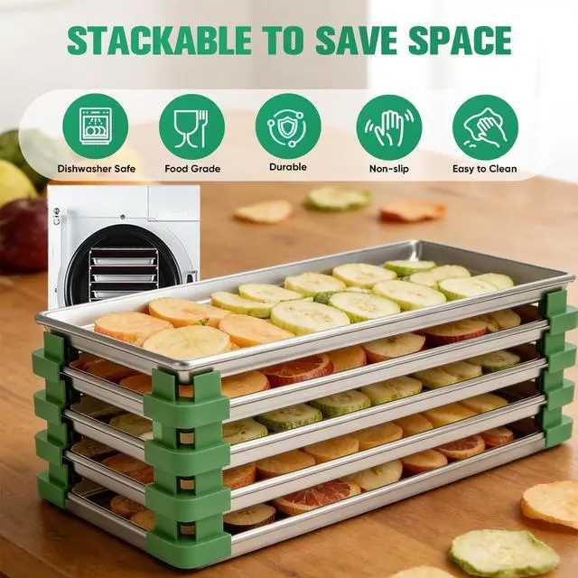 Alt view image 3 of 7 - Metal Pallet for Harvest Right Freeze Dryer Metal Tray, dehydrator Trays Easy to disassemble,Corrosion-Resistant, Including Freeze Dryer Accessories Stacker Crane. (Medium-5pack)