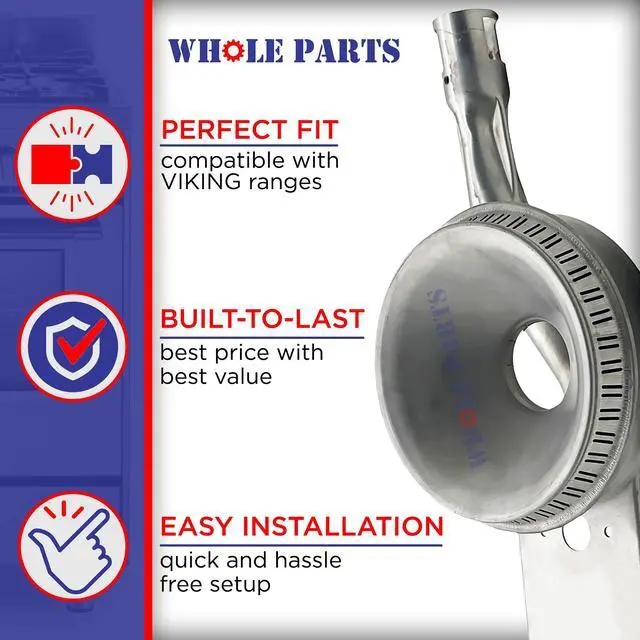 Alt view image 4 of 7 - Upgraded Top Front Burner Assembly Part# PA080037 - Replacement and Compatible with Some Viking Ranges