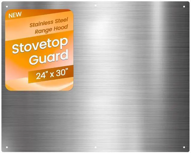 Main image of 24 x 30 In Stainless Steel Backsplash - Kitchen Wall Splash Guard Behind Stove, Easy Clean and Installation