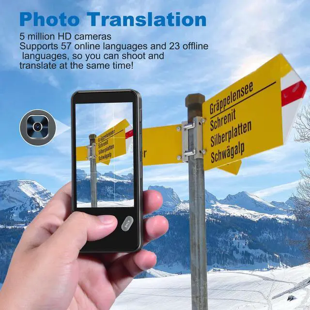 Alt view image 5 of 7 - Language Translator Device No WiFi Needed, Instant Two-Way Translator Device for All Languages, 139+ Languages High Accuracy Real-Time Translation Device with Online Offline Photo for Travel, Business
