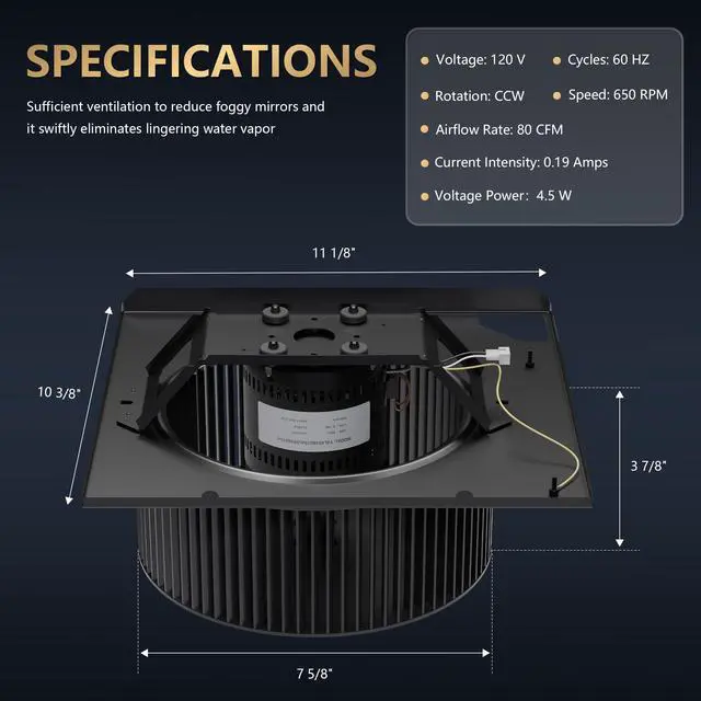 Alt view image 3 of 7 - S97018218 S97020048 Bathroom Exhaust Fan Motor Replacement, Replacement Blower Assembly for Broan-Nutone Exhaust Fans (Motor Assembly)