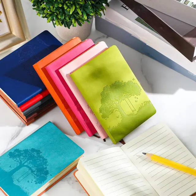 Alt view image 7 of 7 - 48 Pcs Pu Leather Journals Notebook Bulk Colorful Tree Life Lined Journal Notebook Soft Pu Leather Cover Ruled Writing Notebook for Writing School Office Home 128 Pages (3.7 x 5.7 Inch)