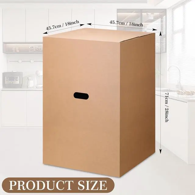 Alt view image 2 of 7 - 6 Pack Large Moving Boxes with Handles 18 x 18 x 28 Inches Kitchen Corrugated Moving Boxes Double Wall Heavy Duty Cardboard Packing Box for Packing Shipping Mailing Garage Storage