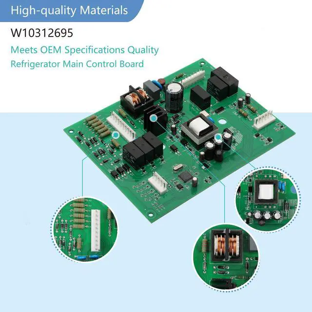 Alt view image 5 of 6 - Upgraded W10312695B, WPW10312695, W10312695 734060-04 Refrigerator Control Board, Compatible with maytag/Kenmore/Kitchen-aid/Whirlpool/Jenn-air/Amana/dacor,Replaces Part Number AP6019287, PS11752593
