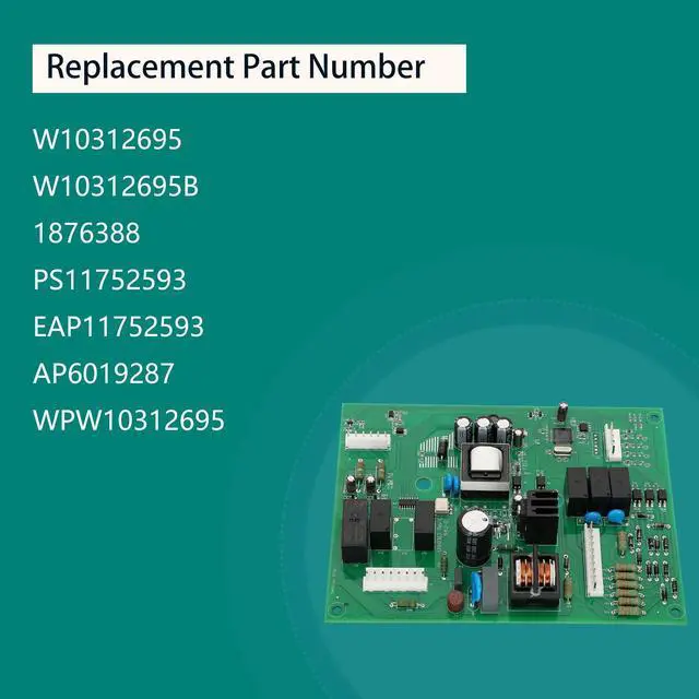 Alt view image 4 of 6 - Upgraded W10312695B, WPW10312695, W10312695 734060-04 Refrigerator Control Board, Compatible with maytag/Kenmore/Kitchen-aid/Whirlpool/Jenn-air/Amana/dacor,Replaces Part Number AP6019287, PS11752593
