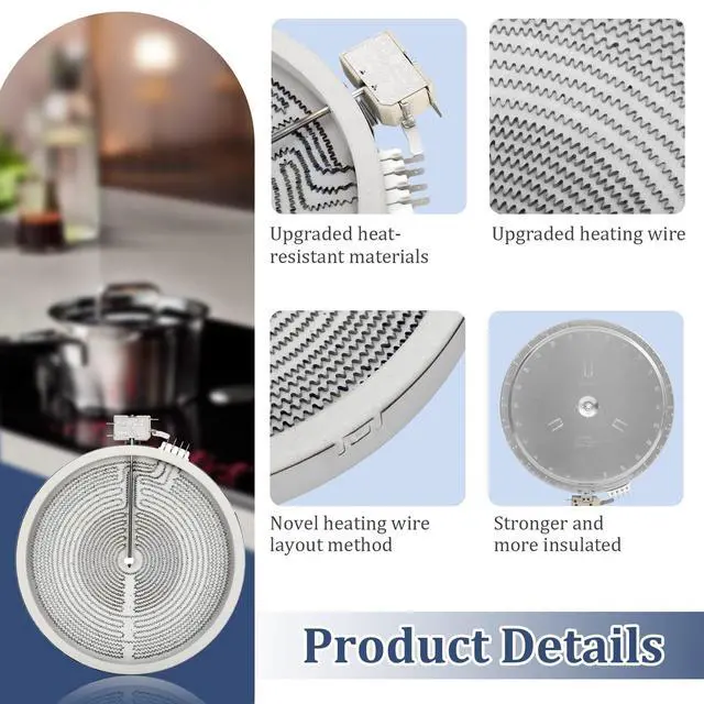 Alt view image 4 of 7 - DG47-00065A Range Triple Radiant ElementDG47-00021B/DG47-00022B/DG47-00021A Replacement for samsung Electric Range Stove Cooktop
