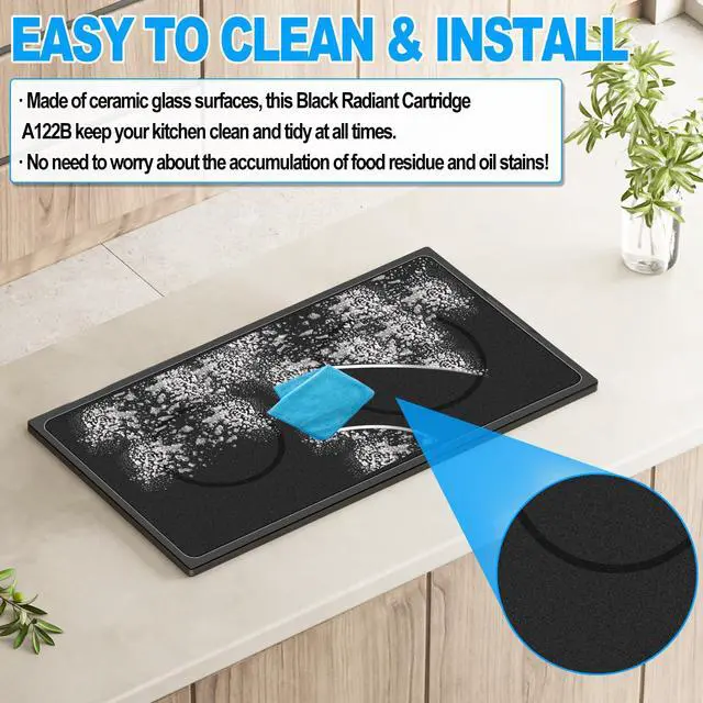 Alt view image 7 of 7 - Upgraded A122B Radiant Cartridge Compatible with Jenn Air Cooktop Replacement Parts Black Jenn-Air Radiant Cartridge JEA8120ADB A122BA Electric Slide-In Range Burners Whirlpool Jennair Cooktop Parts