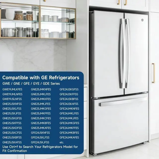 Alt view image 5 of 7 - WR12X34310 Freezer Door Handle Replacement Compatible with GE Refrigerator, Stainless Steel Lower Freezer Drawer Handle, Replaces 4960021 AP6994366 PS16220203 EAP16220203, Fits GNE25J GFE24