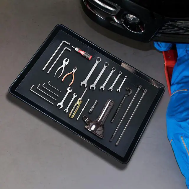 Alt view image 6 of 6 - 6 Pcs Extra Large Oil Drip Pan 35.4 x 24 x1.5 Inches Under Car Plastic Auto Oil Drip Tray Car Oil Catch Pan Replacement Tray for Garage Floor