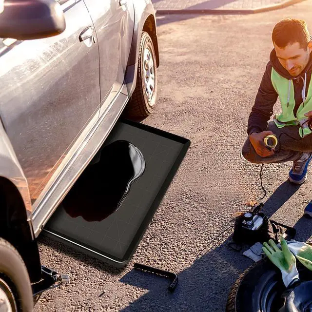 Alt view image 5 of 6 - 6 Pcs Extra Large Oil Drip Pan 35.4 x 24 x1.5 Inches Under Car Plastic Auto Oil Drip Tray Car Oil Catch Pan Replacement Tray for Garage Floor