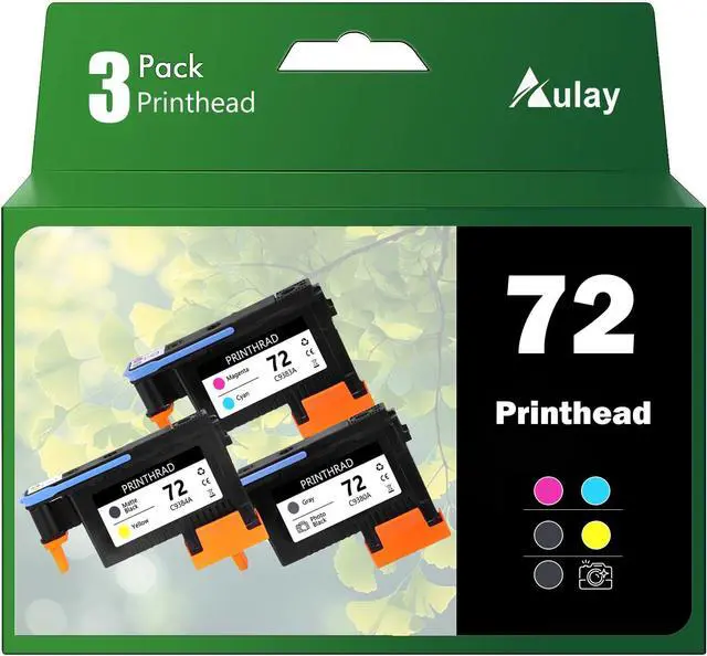 Main image of 72 Printhead with New Updated Chips Compatible for HP Printers T610 T620 T770 T790 T1100 T1120 T1200 T1300 T2300 Printer 3 Packs (Gray/Photo Black, Cyan/Magenta, Matte Black/Yellow)