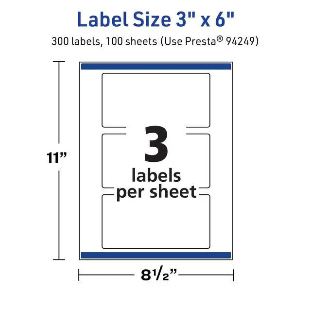 Alt view image 5 of 7 - TrueBlock Matte White Rectangle Labels, Sure Feed Technology, 3" x 6", 300 Matte White Labels, Print-to-The-Edge, Laser/Inkjet Printable, Great for Packaging and Product Merchandising