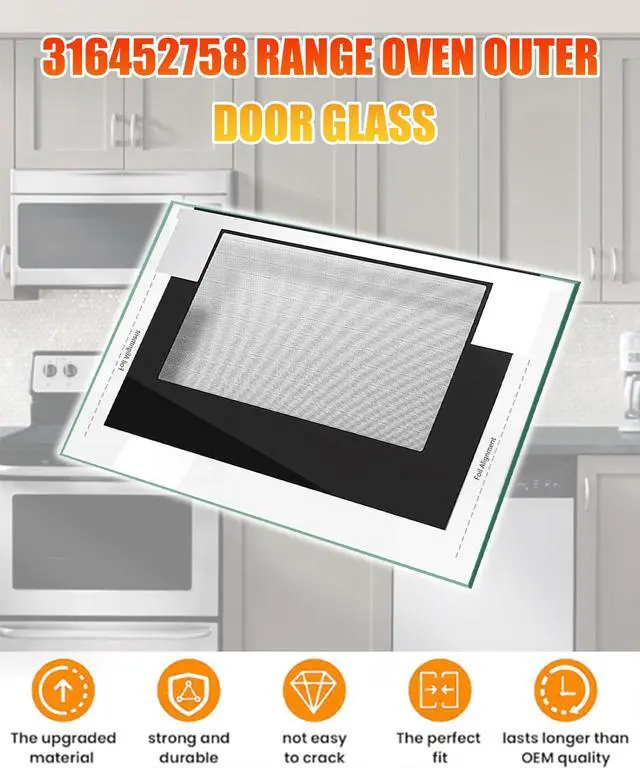 Alt view image 4 of 6 - 316452758 Range Outer Oven Outer Door Glass | Fits for Frigidaire Crosley Kenmore Range Door Glass,Replaces Part Number:316452719 4583012 AP6284729 PS12175974 EAP12175974