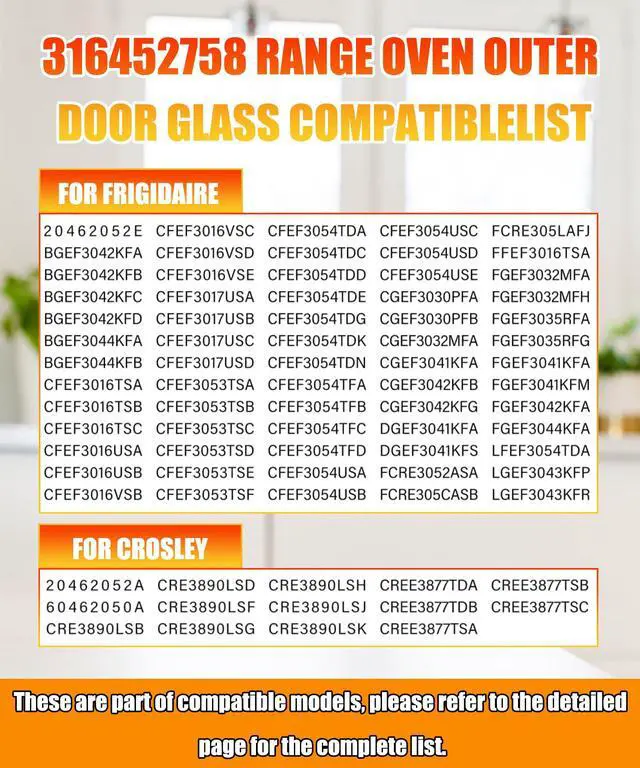 Alt view image 5 of 6 - 316452758 Range Outer Oven Outer Door Glass | Fits for Frigidaire Crosley Kenmore Range Door Glass,Replaces Part Number:316452719 4583012 AP6284729 PS12175974 EAP12175974