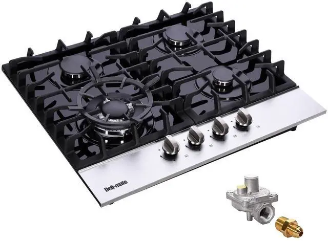 Main image of DM4188-01 24-Inch Dual-Fuel Gas Cooktop, 5-Burner LPG/NG Convertible Stovetop With Tempered Glass Surface