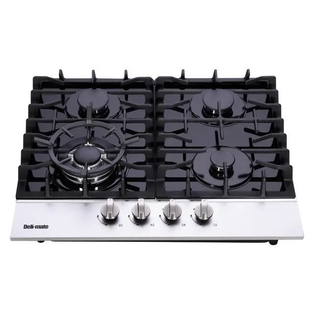 Alt view image 2 of 7 - DM4188-01 24-Inch Dual-Fuel Gas Cooktop, 5-Burner LPG/NG Convertible Stovetop With Tempered Glass Surface