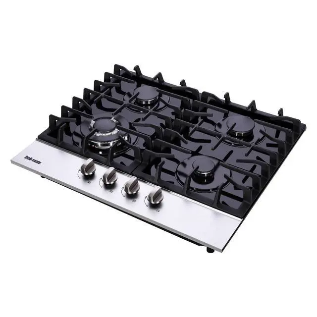 Alt view image 3 of 7 - DM4188-01 24-Inch Dual-Fuel Gas Cooktop, 5-Burner LPG/NG Convertible Stovetop With Tempered Glass Surface