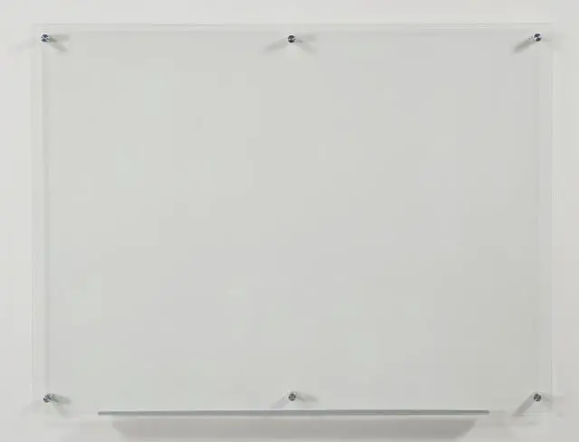 Alt view image 6 of 7 - Clear Glass Dry-Erase Board Set - 4' x 3' - Includes Hardware & Marker Tray (Non-Magnetic)