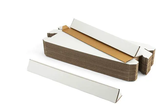 Main image of Triangle Mailing Tube, 18.25x2x2 inch Cardboard Box, 50-Pack | 18 inch Triangular Long Box for Shipping, Storage, Posters, Blueprints, Artwork, Crafts, Art Holder, White