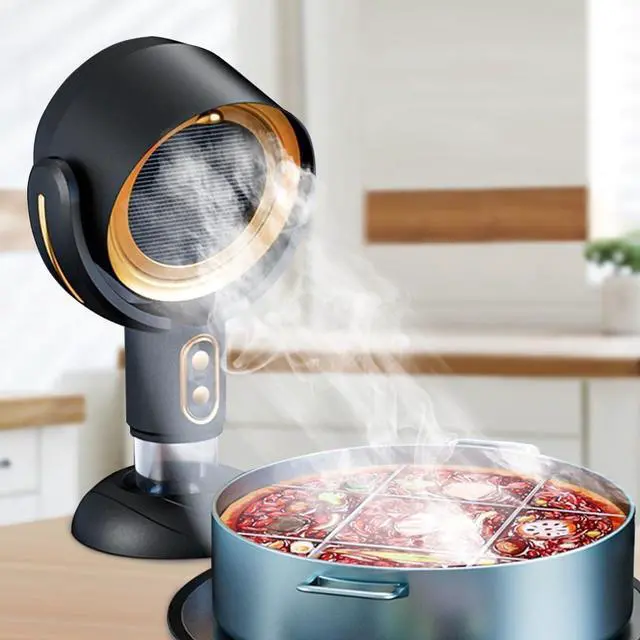 Main image of Portable Range Hood, Desktop Range Hood with 2 Speed Exhaust Fan, Detachable Aluminum Filter, Large Oil Collection Cup, Portable Kitchen Exhaust Fan for Indoor BBQ, Hot Pot Camping Trips Home (Gold)