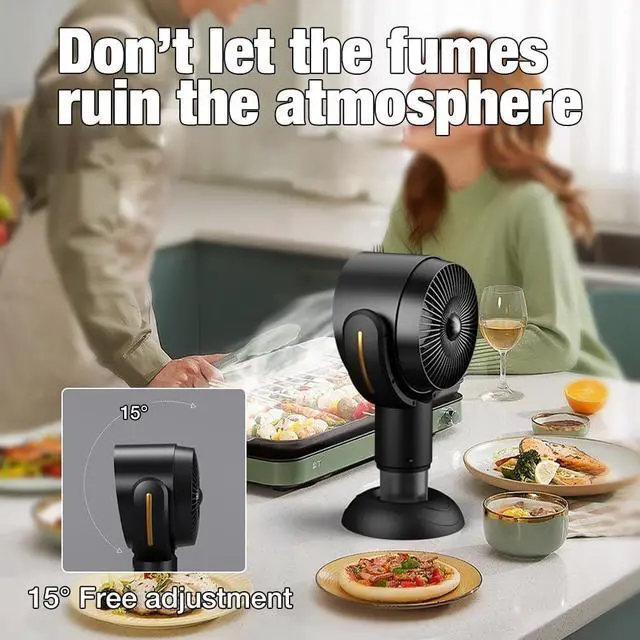 Alt view image 3 of 6 - Portable Range Hood, Desktop Range Hood with 2 Speed Exhaust Fan, Detachable Aluminum Filter, Large Oil Collection Cup, Portable Kitchen Exhaust Fan for Indoor BBQ, Hot Pot Camping Trips Home (Gold)