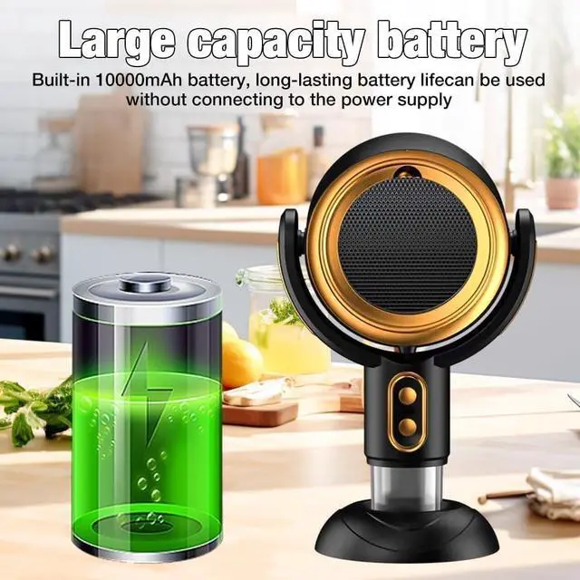 Alt view image 5 of 6 - Portable Range Hood, Desktop Range Hood with 2 Speed Exhaust Fan, Detachable Aluminum Filter, Large Oil Collection Cup, Portable Kitchen Exhaust Fan for Indoor BBQ, Hot Pot Camping Trips Home (Gold)