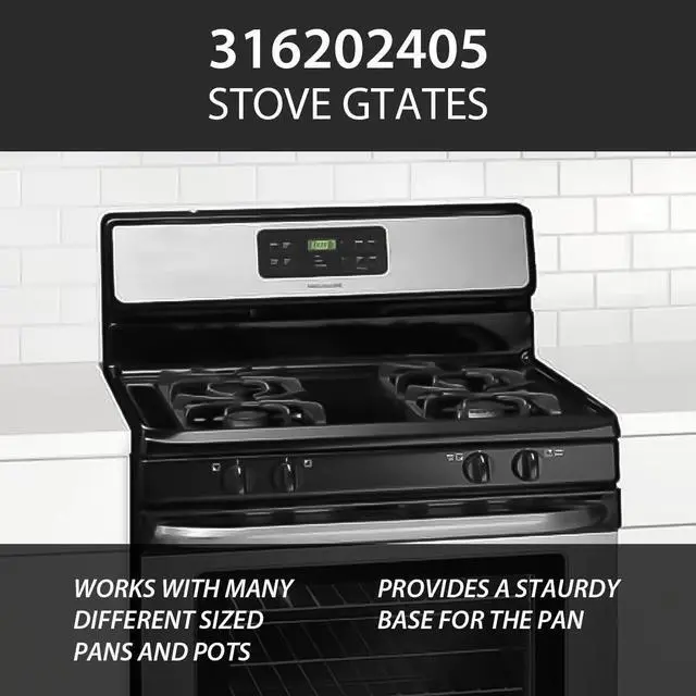 Alt view image 5 of 5 - 4 Pack 316202405 Grate Replacement Parts for Frigidaire Kenmore Gas Stove Burner, Grates Range Parts, Gas Stove Accessories Cast Iron Pot Rack Cookware Sets