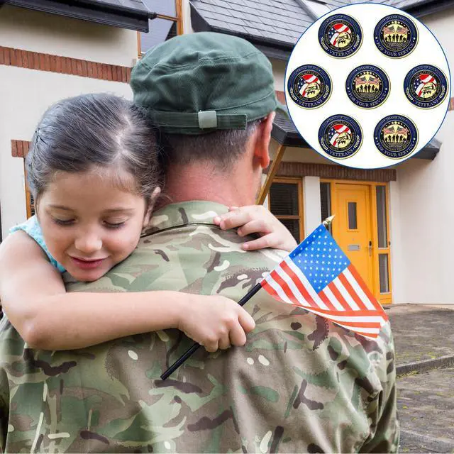 Alt view image 5 of 7 - 80 Pcs Military Challenge Coins Thank You for Your Service Veterans Appreciation Gift Coins Army Retirement Gifts 250th Gifts Coin for Men Veterans Day Presents Military Favors(Classic)