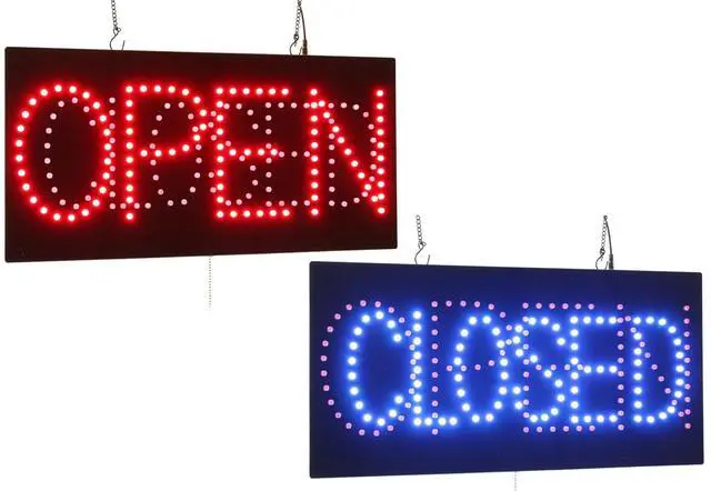 Main image of Open Closed Sign, 2 in 1, 24"x12", 60x30cm, LED, Neon, Florescent, Signage, Signboard, Display, Billboard, Screen, Grand Opening, Gift