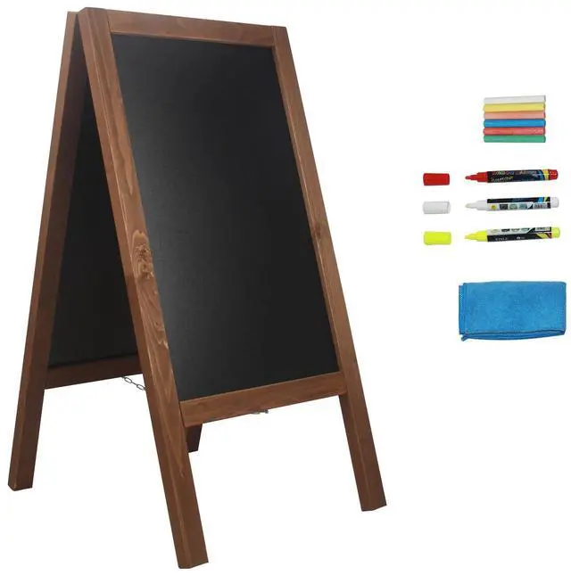 Main image of Chalkboard Sign 40x20'' Outdoor Chalk Board Signs Wooden | A Frame Sidewalk Sign Large Standing Chalkboard with Liquid & Solid Chalk for Party Wedding Restaurant