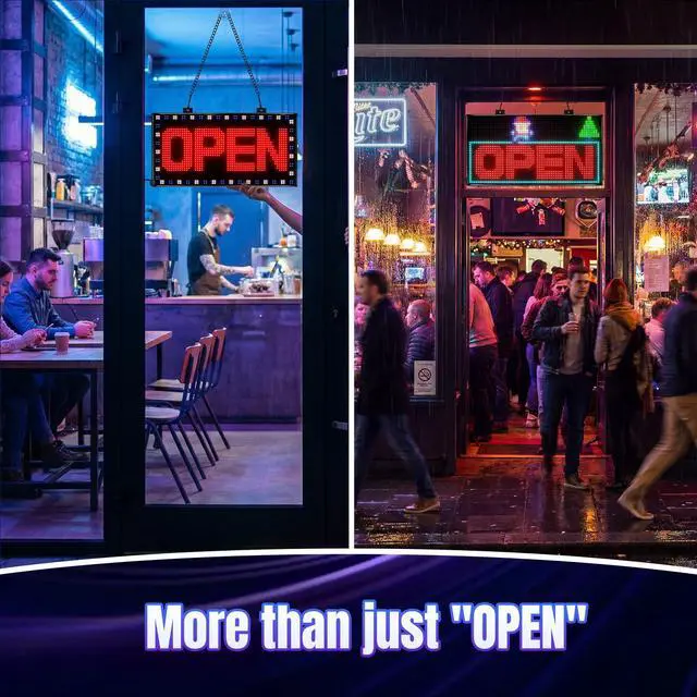 Alt view image 3 of 7 - Programmable LED Open Sign,Support for Multiple Open Dynamic and Static Effects,App Control, for Business Window Glass Cafes Bar