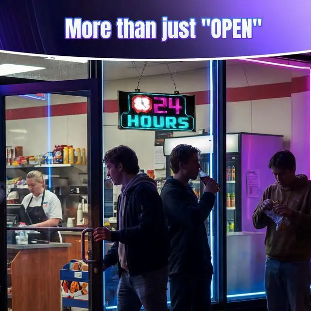 Alt view image 7 of 7 - Programmable LED Open Sign,Support for Multiple Open Dynamic and Static Effects,App Control, for Business Window Glass Cafes Bar