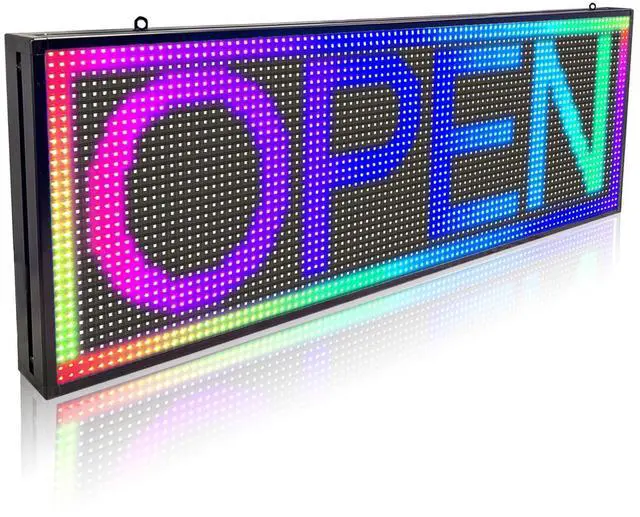 Main image of P10 Programmable LED Sign 39"x14",Full Color with WIFI for Business | LED Display Sign, Programmable Scolling LED Sign,with WiFi, IP65 Waterproof