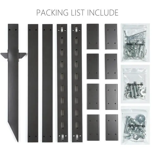 Alt view image 7 of 7 - 2 Pack 10 FT Heavy Duty Sign Post, 9 LB Commercial Grade Steel Pole with Reinforced Ground Anchor Wings, Powder-Coated, Includes Mounting Hardware for Parking, Traffic & Property Signs