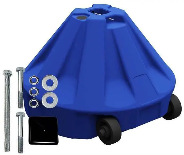 Main image of Roll-A-Post Portable Signpost Base for 24" x 24" or Smaller Signs, Designed for School, Airport, Parking Lot, Durable Plastic, Wind Resistance, 18" x 12", Blue, Post Not Included