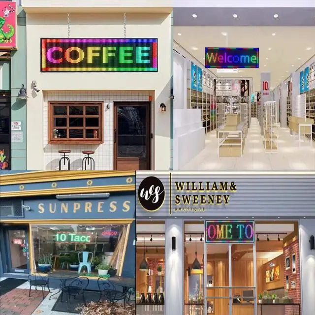 Alt view image 7 of 7 - P10 Programmable LED Sign 39"x14",Full Color with WIFI for Business | LED Display Sign, Programmable Scolling LED Sign,with WiFi, IP65 Waterproof