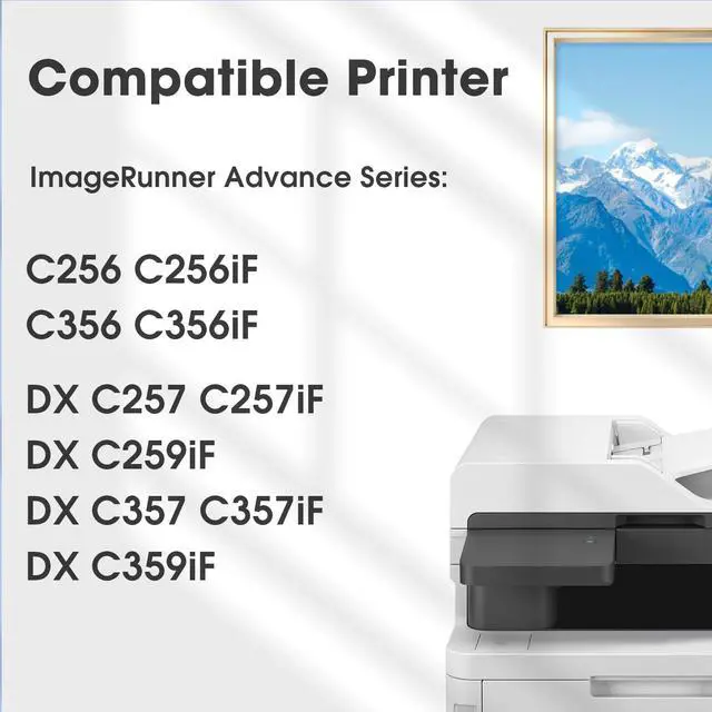 Alt view image 2 of 6 - GPR-58 GPR58 Toner Cartridge Replacement for Canon ImageRunner Advance C356iF C256iF C356 C256 DX C257 C257iF C357 C357iF DX-C359IF DX-C259IF Printer (BCMY, 4-Pack)