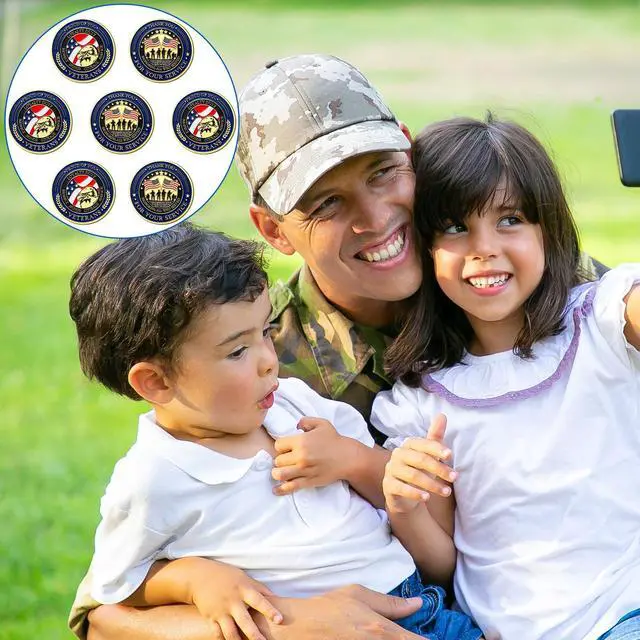 Alt view image 6 of 7 - 80 Pcs Military Challenge Coins Thank You for Your Service Veterans Appreciation Gift Coins Army Retirement Gifts 250th Gifts Coin for Men Veterans Day Presents Military Favors(Classic)