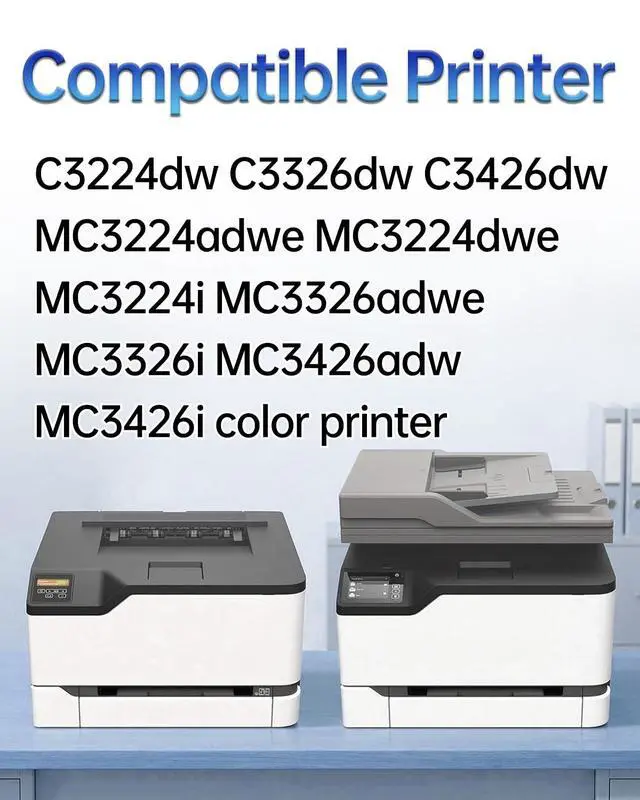 Alt view image 2 of 7 - C3210/C3224 Black Toner Cartridge Compatible with Lexmark C3224dw C3326dw C3426dw MC3224adwe MC3326adwe MC3426adw MC3426i MC3224i Color Printer with chip