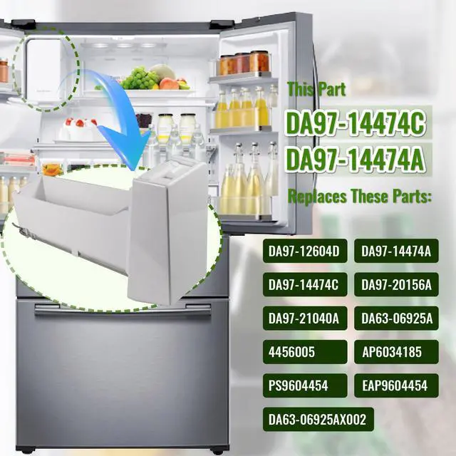 Alt view image 3 of 7 - OEM DA97-14474C DA97-14474A DA97-12604D Ice Container Compatible with SAMSUNG RF25 RF263 RF265 RF28 etc Series Refrigerators. Replaces DA97-21040A AP6034185 PS9604454 EAP9604454 PS11766800 DA63-06925A