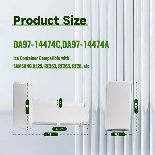 Alt view image 2 of 7 - OEM DA97-14474C DA97-14474A DA97-12604D Ice Container Compatible with SAMSUNG RF25 RF263 RF265 RF28 etc Series Refrigerators. Replaces DA97-21040A AP6034185 PS9604454 EAP9604454 PS11766800 DA63-06925A