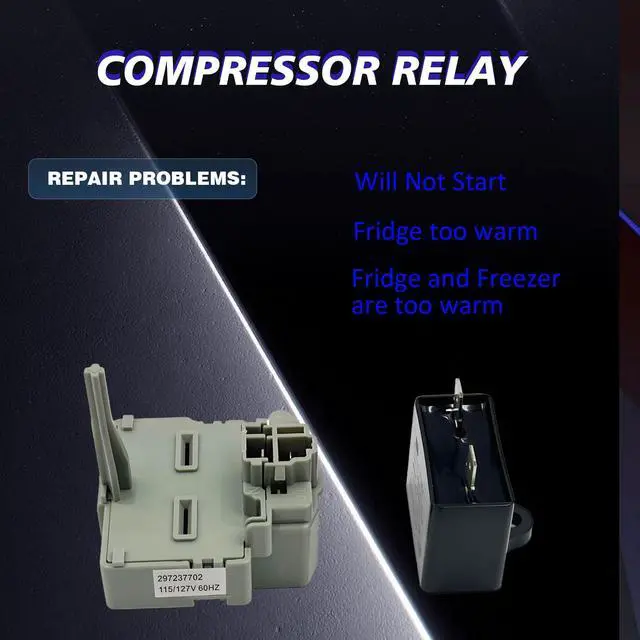 Alt view image 2 of 6 - 297237702 Compressor Start Relay for Freezers