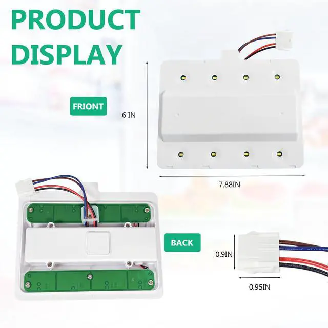 Alt view image 2 of 6 - W11125428 W10587287 Refrigerator light Assembly Fits for KitchenAid Amana Maytag Whirlpool Refrigerator Led Light PS12347426 W10223894 W10289592 W10850514 Replacement light LED WRX735SDHZ03 WRX735SDBH