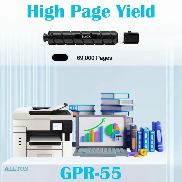 Alt view image 3 of 6 - GPR-55 GPR55 Black Toner Cartridge GPR-55 0481C003AA Black Toner Replacement for Canon imageRunner Advance C5535i C5540i C5550i C5560i Printer(1-Pack)