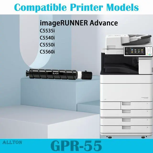 Alt view image 2 of 6 - GPR-55 GPR55 Black Toner Cartridge GPR-55 0481C003AA Black Toner Replacement for Canon imageRunner Advance C5535i C5540i C5550i C5560i Printer(1-Pack)